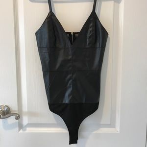 Faux leather body suit